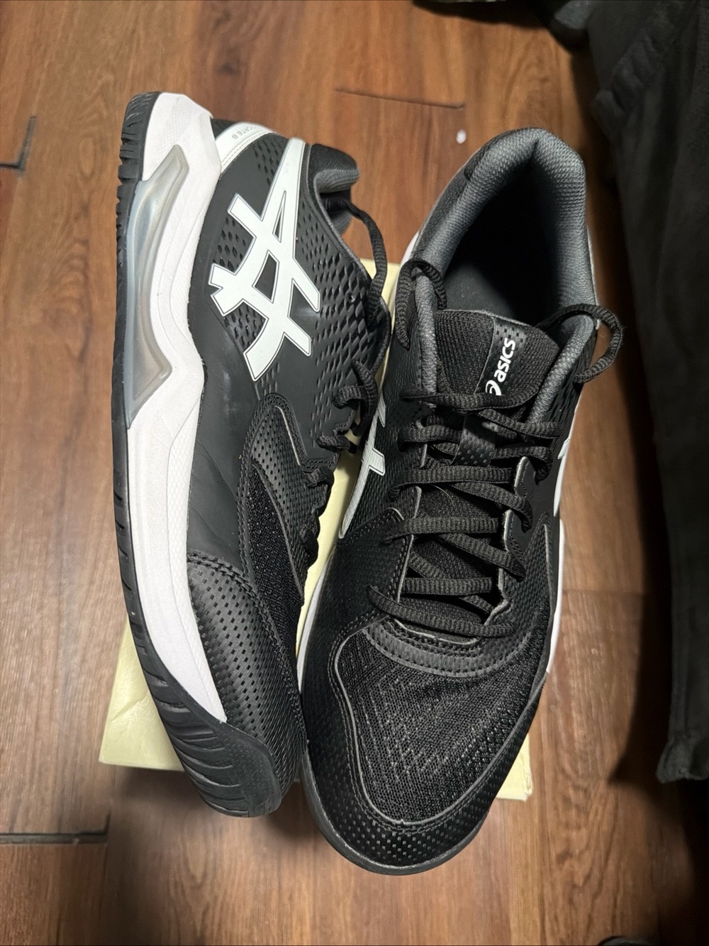 ASICS Men’s Gel Dedicate 8 Size 12 Black/White Tennis Shoes